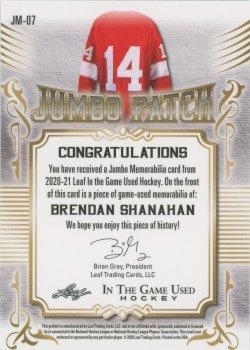 2020-21 Leaf In The Game Used - Jumbo Memorabilia Purple #JM-07 Brendan Shanahan Back