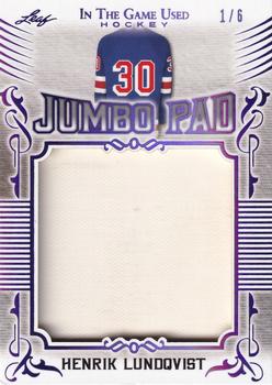 2020-21 Leaf In The Game Used - Jumbo Memorabilia Purple #JM-24 Henrik Lundqvist Front