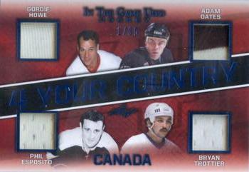 2020-21 Leaf In The Game Used - 4 Your Country Navy Blue #4YC-02 Gordie Howe / Adam Oates / Phil Esposito / Bryan Trottier Front