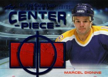 2020-21 Leaf In The Game Used - Center Piece Navy Blue #CP-07 Marcel Dionne Front