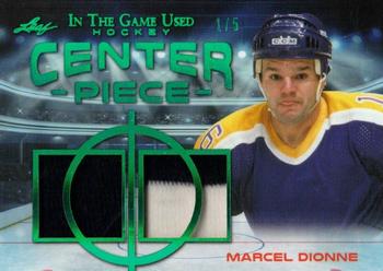 2020-21 Leaf In The Game Used - Center Piece Emerald #CP-07 Marcel Dionne Front