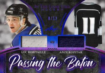 2020-21 Leaf In The Game Used - Passing the Baton Purple #PTB-15 Luc Robitaille / Anze Kopitar Front