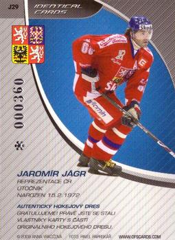 2009-10 Czech OFS Plus - Jersey Identical cards #J29 Jaromir Jagr Back