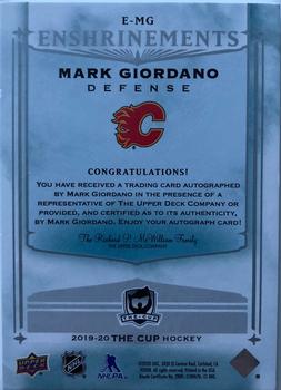 2019-20 Upper Deck The Cup - Enshrinements #E-MG Mark Giordano Back