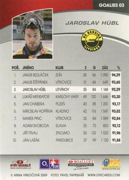 2009-10 Czech OFS Plus - Goalies #3 Jaroslav Hubl Back