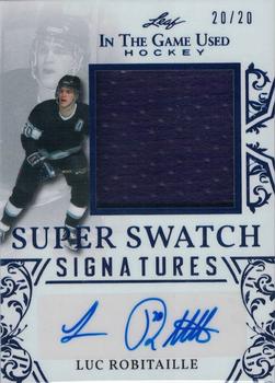 2020-21 Leaf In The Game Used - Super Swatch Signatures Navy Blue #SSS-LR1 Luc Robitaille Front