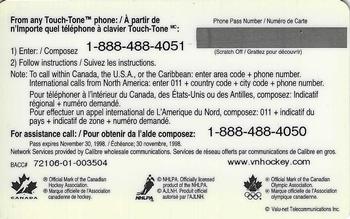 1997-98 Valu-Net Team Canada Phone Cards #NNO Adam Foote Back