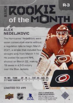 2020-21 Upper Deck Game Dated Moments - Rookie of the Month Achievements #R-3 Alex Nedeljkovic Back
