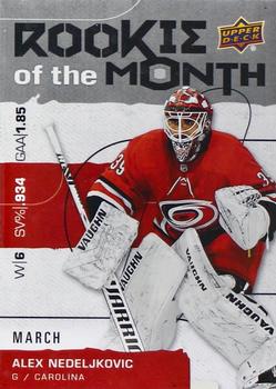 2020-21 Upper Deck Game Dated Moments - Rookie of the Month Achievements #R-3 Alex Nedeljkovic Front