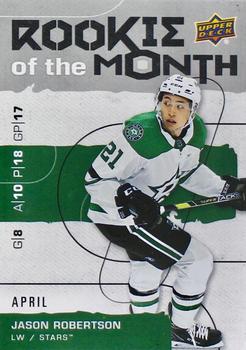 2020-21 Upper Deck Game Dated Moments - Rookie of the Month Achievements #R-4 Jason Robertson Front