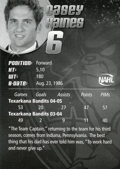 2005-06 Texarkana Bandits (NAHL) #NNO Casey Haines Back