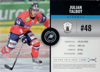 2013-14 Playercards Premium Serie (DEL) #ET-019 Julian Talbot Back