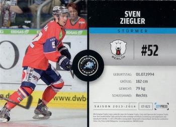 2013-14 Playercards Premium Serie (DEL) #ET-023 Sven Ziegler Back