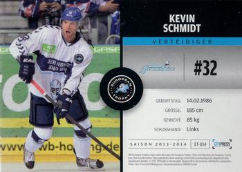 2013-14 Playercards Premium Serie (DEL) #ET-034 Kevin Schmidt Back