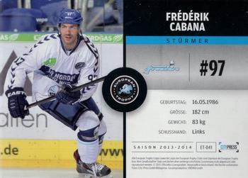 2013-14 Playercards Premium Serie (DEL) #ET-041 Frederik Cabana Back