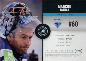 2013-14 Playercards Premium Serie (DEL) #ET-048 Markus Janka Back