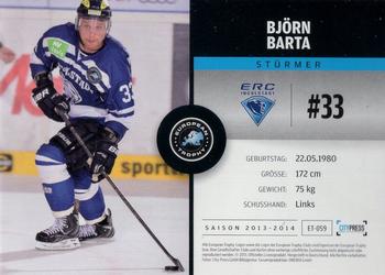 2013-14 Playercards Premium Serie (DEL) #ET-059 Björn Barta Back