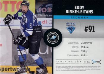 2013-14 Playercards Premium Serie (DEL) #ET-066 Eddy Rinke-Leitans Back