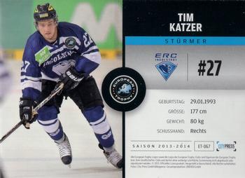 2013-14 Playercards Premium Serie (DEL) #ET-067 Tim Katzer Back