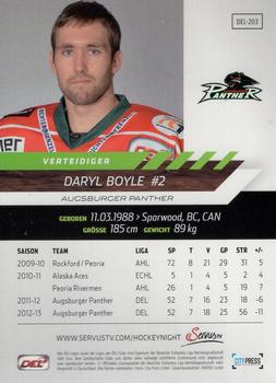 2013-14 Playercards Premium Serie (DEL) #DEL-203 Daryl Boyle Back
