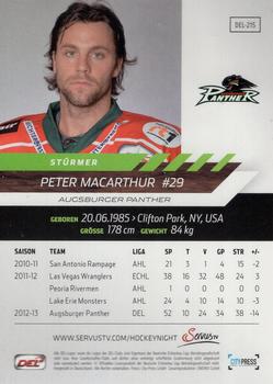 2013-14 Playercards Premium Serie (DEL) #DEL-215 Peter MacArthur Back