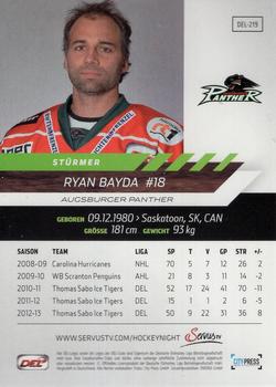 2013-14 Playercards Premium Serie (DEL) #DEL-219 Ryan Bayda Back