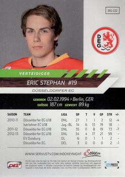 2013-14 Playercards Premium Serie (DEL) #DEL-222 Eric Stephan Back