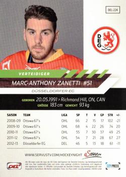 2013-14 Playercards Premium Serie (DEL) #DEL-224 Marc-Anthony Zanetti Back
