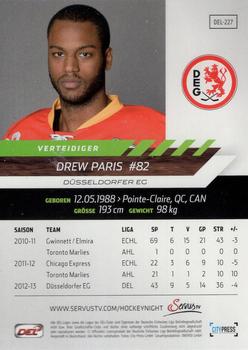 2013-14 Playercards Premium Serie (DEL) #DEL-227 Drew Paris Back