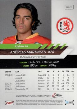 2013-14 Playercards Premium Serie (DEL) #DEL-231 Andreas Martinsen Back