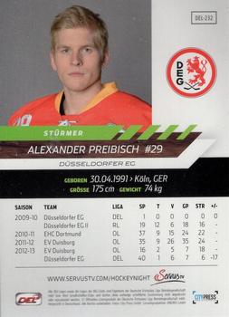 2013-14 Playercards Premium Serie (DEL) #DEL-232 Alexander Preibisch Back