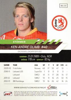 2013-14 Playercards Premium Serie (DEL) #DEL-233 Ken-Andre Olimb Back