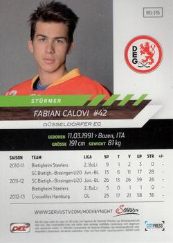 2013-14 Playercards Premium Serie (DEL) #DEL-235 Fabian Calovi Back