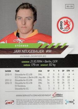 2013-14 Playercards Premium Serie (DEL) #DEL-236 Jari Neugebauer Back