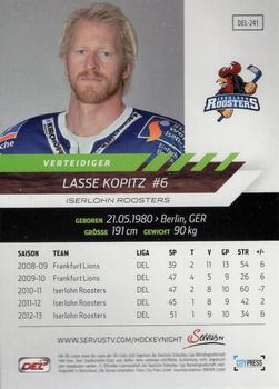 2013-14 Playercards Premium Serie (DEL) #DEL-241 Lasse Kopitz Back