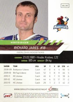 2013-14 Playercards Premium Serie (DEL) #DEL-243 Richard Jares Back