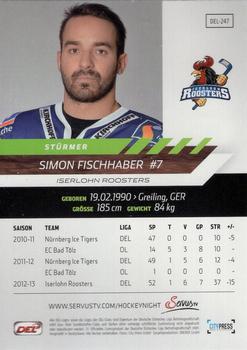 2013-14 Playercards Premium Serie (DEL) #DEL-247 Simon Fischhaber Back