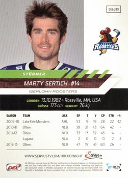 2013-14 Playercards Premium Serie (DEL) #DEL-249 Marty Sertich Back