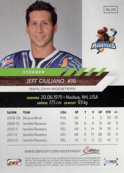 2013-14 Playercards Premium Serie (DEL) #DEL-250 Jeff Giuliano Back