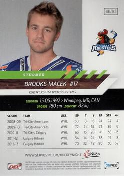 2013-14 Playercards Premium Serie (DEL) #DEL-251 Brooks Macek Back