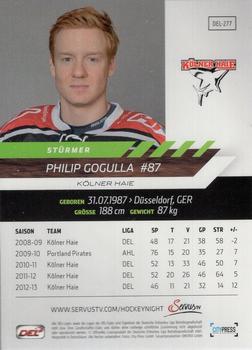 2013-14 Playercards Premium Serie (DEL) #DEL-277 Philip Gogulla Back