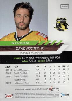 2013-14 Playercards Premium Serie (DEL) #DEL-280 David Fischer Back