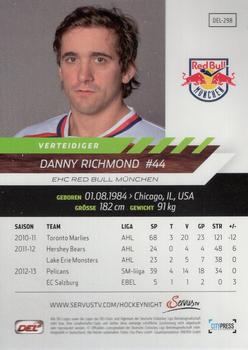 2013-14 Playercards Premium Serie (DEL) #DEL-298 Danny Richmond Back
