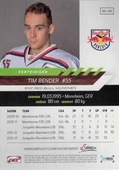 2013-14 Playercards Premium Serie (DEL) #DEL-300 Tim Bender Back