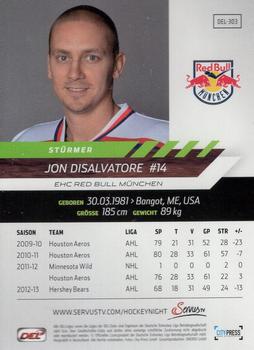 2013-14 Playercards Premium Serie (DEL) #DEL-303 Jon DiSalvatore Back