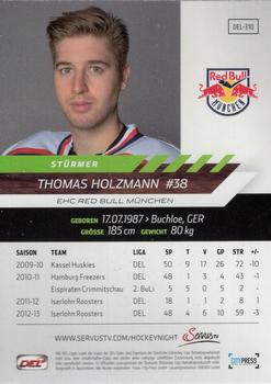 2013-14 Playercards Premium Serie (DEL) #DEL-310 Thomas Holzmann Back
