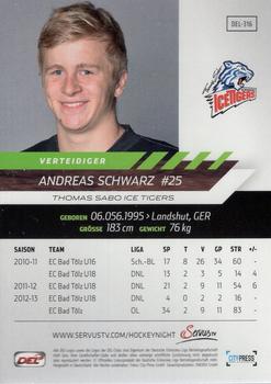 2013-14 Playercards Premium Serie (DEL) #DEL-316 Andreas Schwarz Back