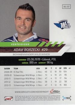 2013-14 Playercards Premium Serie (DEL) #DEL-337 Adam Borzecki Back