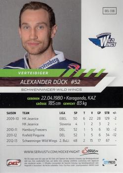 2013-14 Playercards Premium Serie (DEL) #DEL-338 Alexander Dück Back