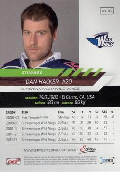 2013-14 Playercards Premium Serie (DEL) #DEL-345 Dan Hacker Back